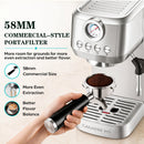 Casabrews 3700Gense Espresso Machine with 58mm Portafilter, PID Temperature Control, Pressure Gauge, 20-Bar Pump, Steam Wand & Stainless Steel Design