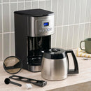 12-Cup Programmable Coffee Maker with Thermal Carafe, 1-4 Cup Setting, Brew Strength Control and Brew Pause, Stainless Steel, Silver
